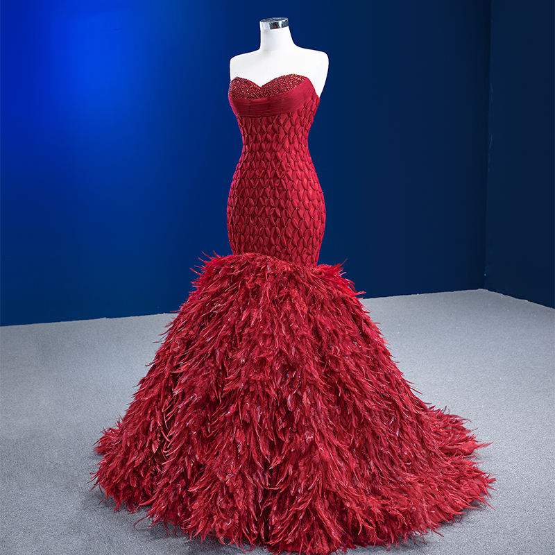 Elegant Sexy Off Shoulder Fishtail Sequined Evening Dress Prom Gown
