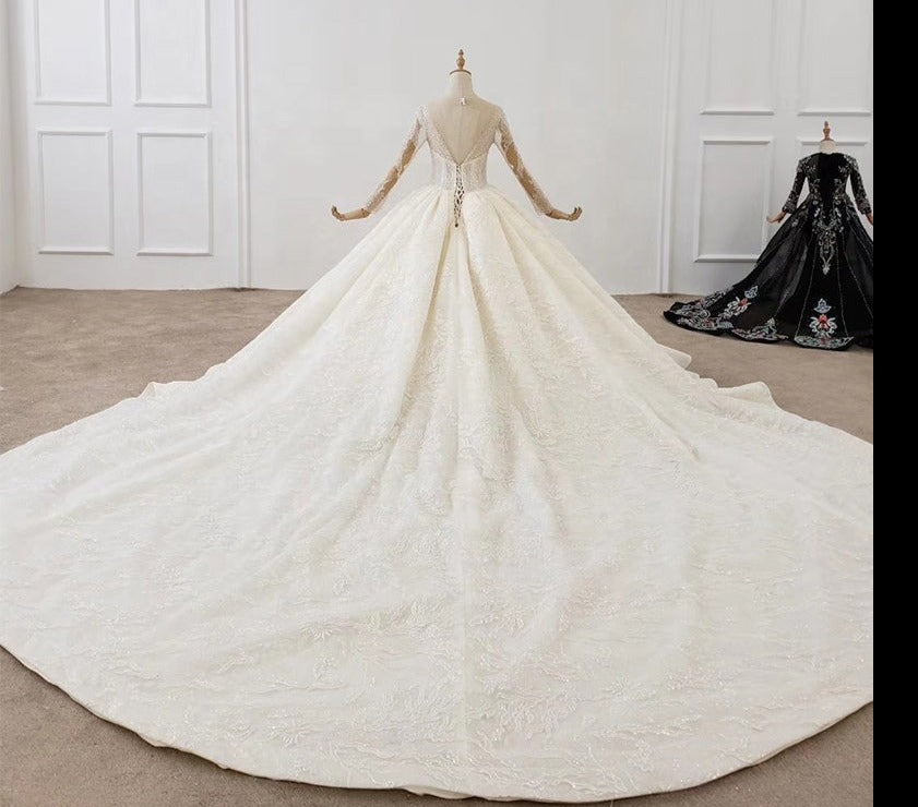 wedding dress long sleeve crystal lace bridal gowns - Image 5