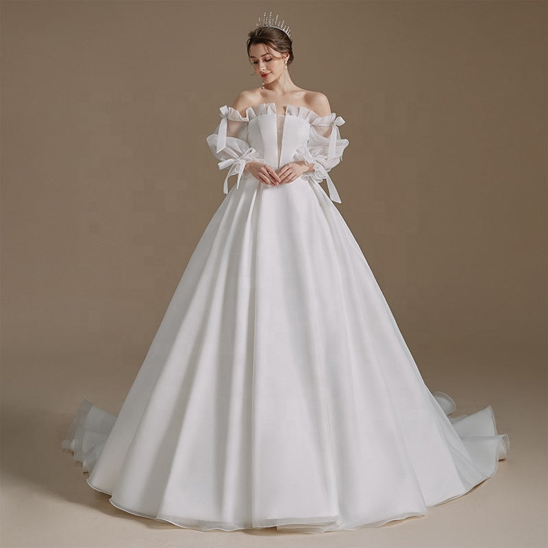 Boho Vintage Wedding Dress Lace Lace Off Shoulder Bridal Dress Women Wedding Dress