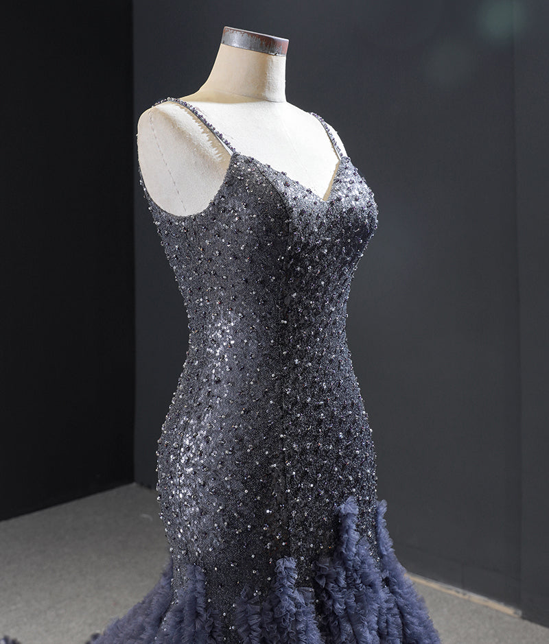 real luxury heavy beaded feather elegant evening dress girls party dresses - Image 3