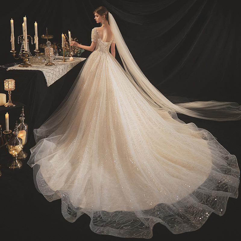 Women Fashion Elegant Princess Wedding Dress Bridal Gown - Image 6