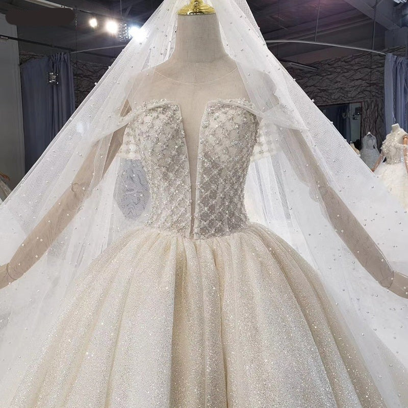 Heavy Beading Robe De Marriage Wedding Dress - Image 3
