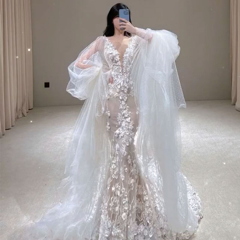 New Style Retro Fishtail Senior Princess Style Mermaid Wedding Dress