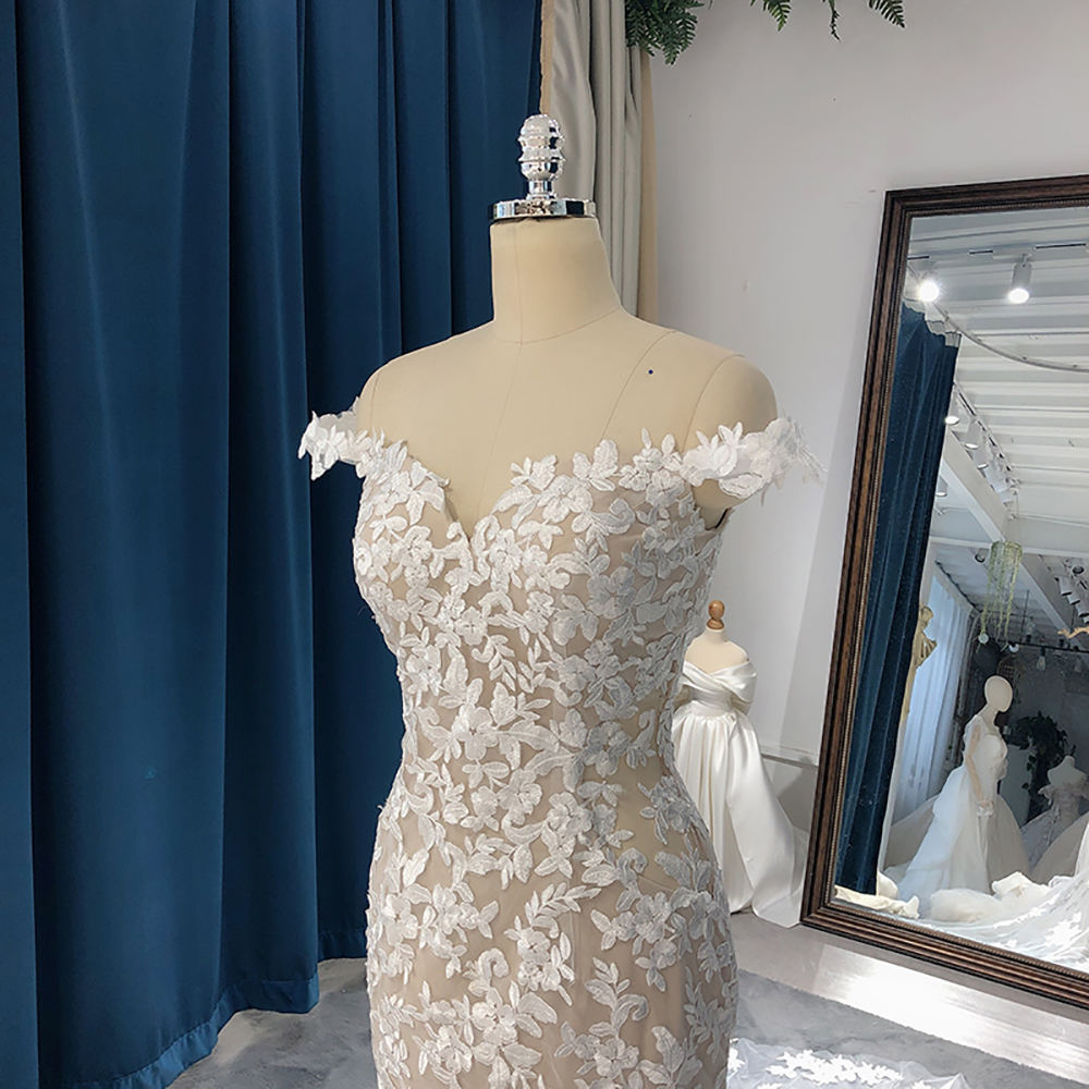 Mermaid Off Shoulder Short Sleeve Sweetheart 2023 Bridal Dress - Image 5