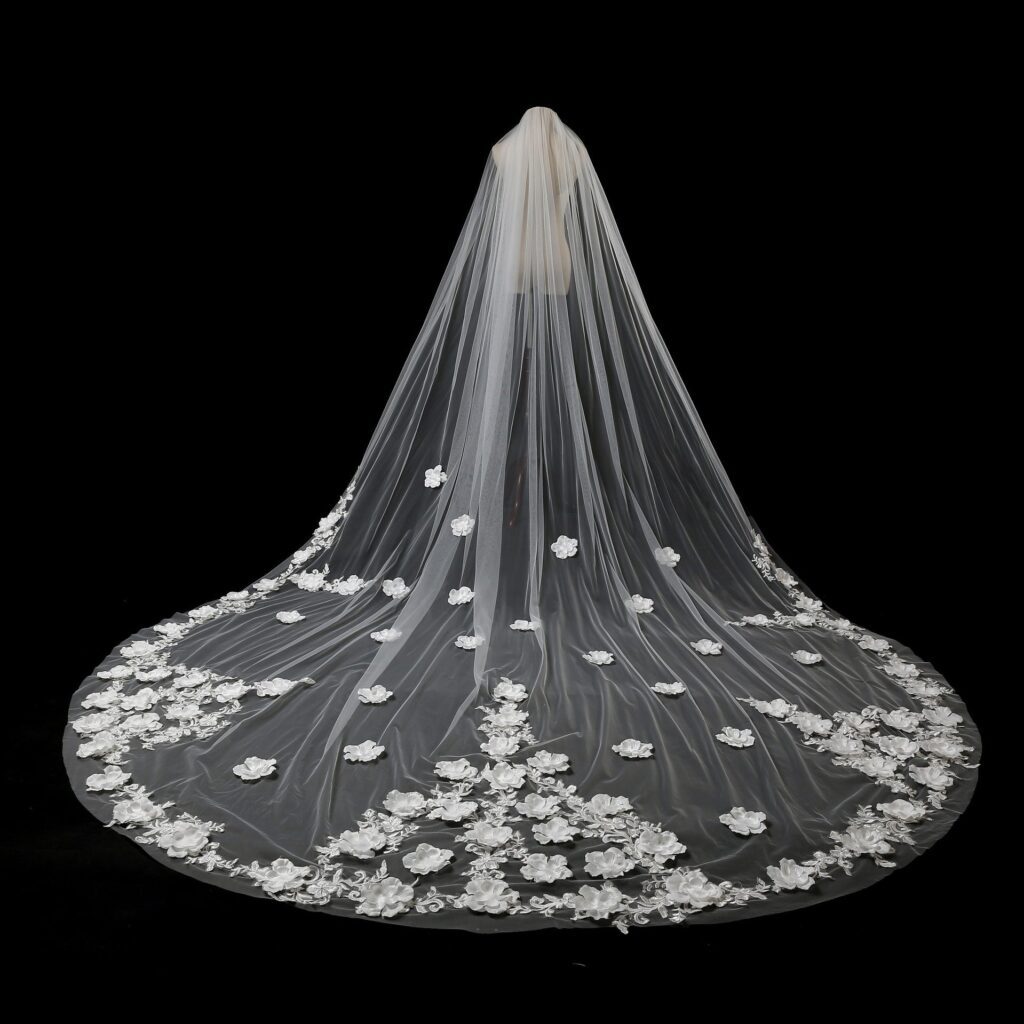 fabric headband long wedding veil