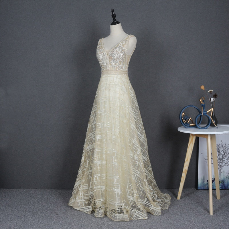 Long Dress Elegant Evening Embroidery Dress Women Evening Dress