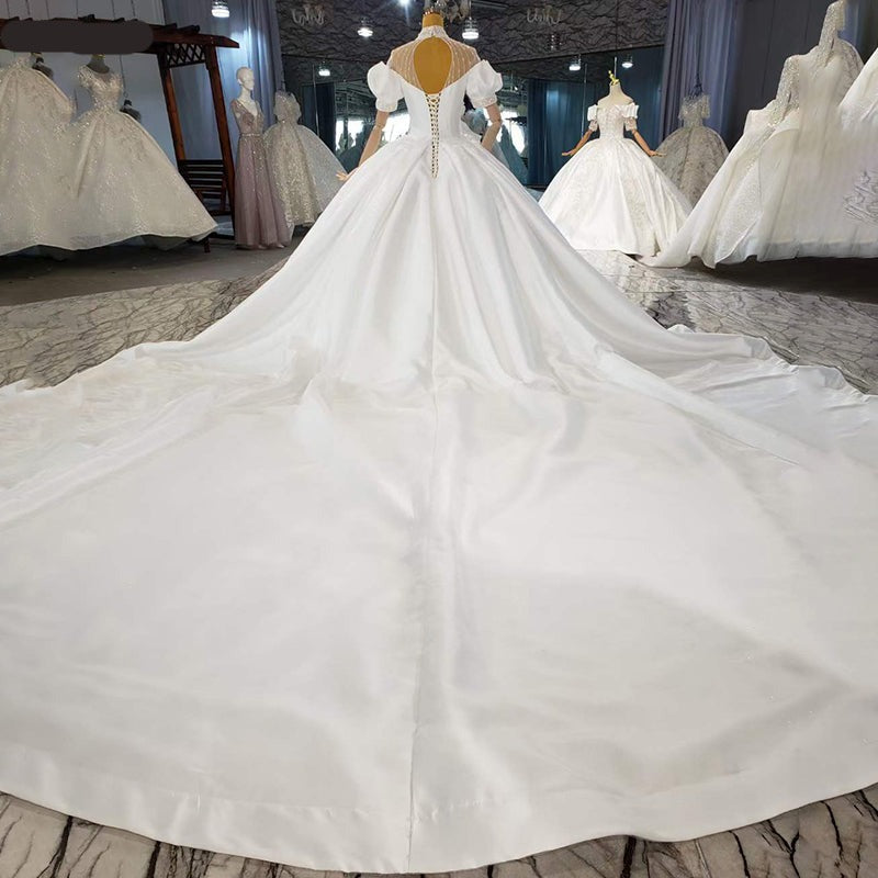 Puff Sleeve Long Dress For Weddings Women Wedding Dress - Image 5