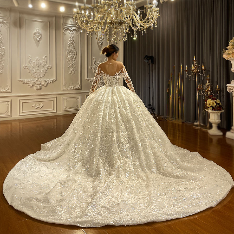 High Quality Bridal Gowns Long Tail Dream Wedding Dress - Image 2