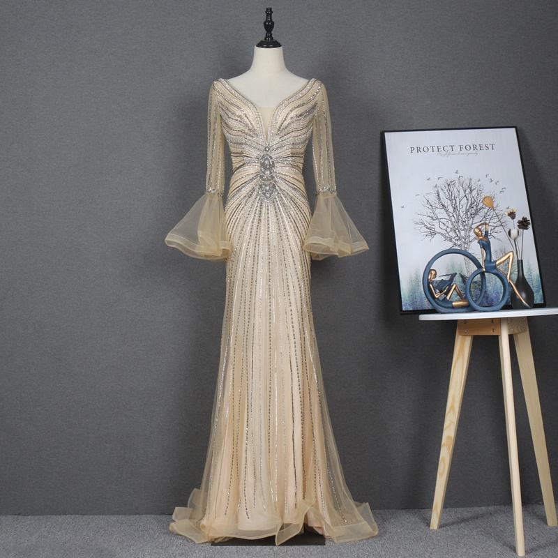 Beading Sequin Prom Dresses Party Maxi Sequin Evening Party Dress