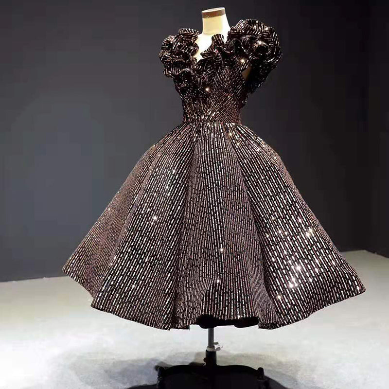 high quality pleat dress medium length special occasion women dresses - Image 5
