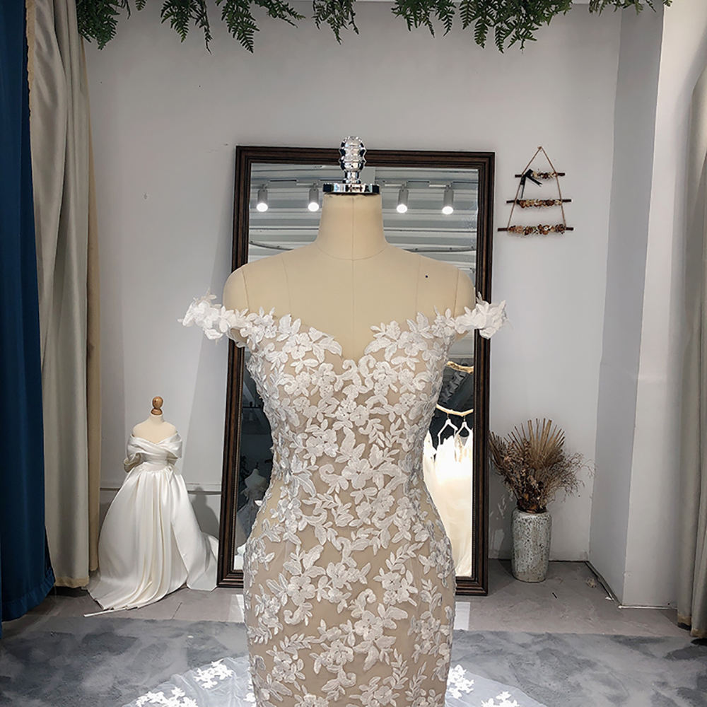 Mermaid Off Shoulder Short Sleeve Sweetheart 2023 Bridal Dress - Image 7