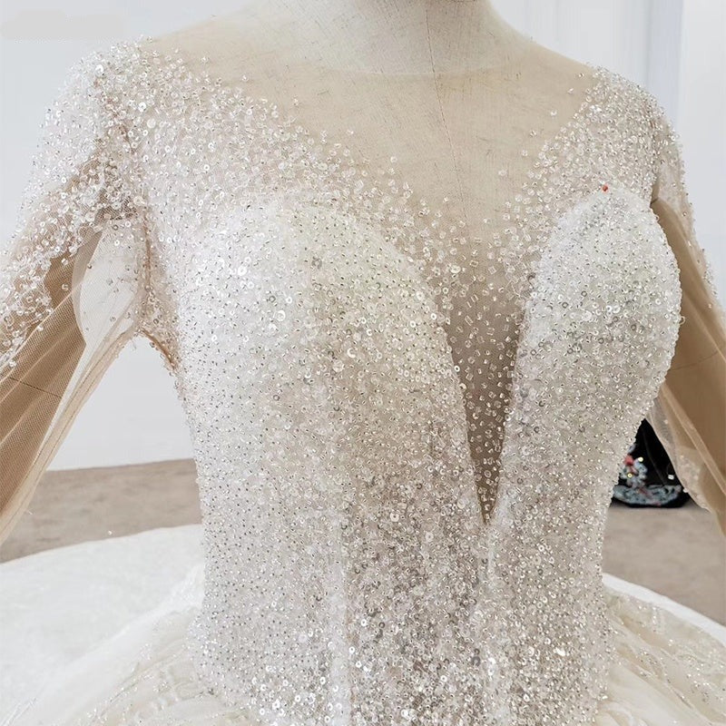 wedding dress long sleeve crystal lace bridal gowns - Image 7