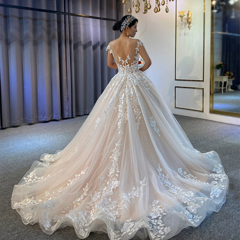 High Quality Sexy Backless Lace Embroidered Bridal Wedding Princess - Image 3