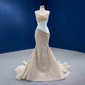 Champagne Luxury Sleeveless Mermaid Dress