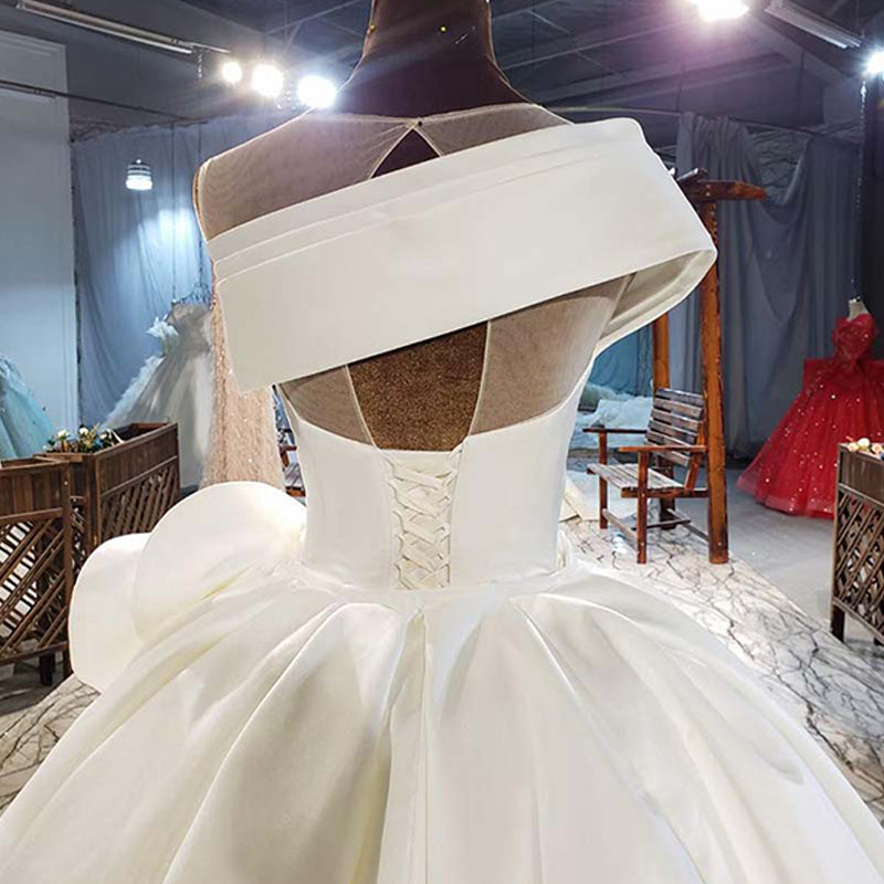 Marriage Satin A Line Beautiful High Quality Wedding Dress - Image 8