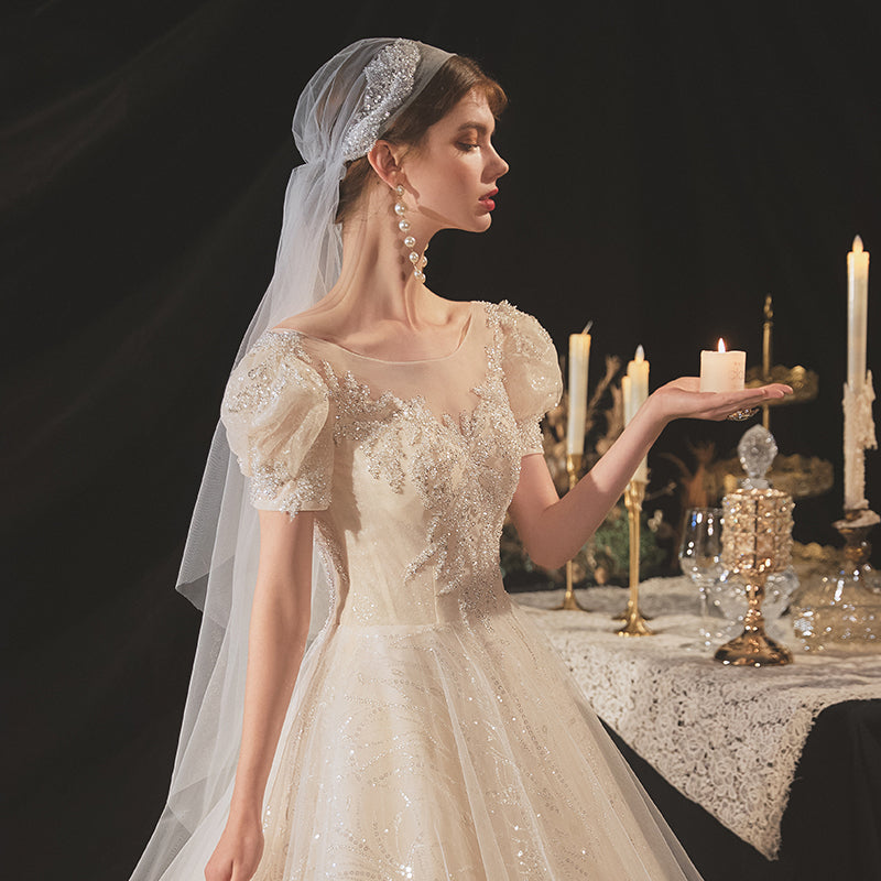 Women Fashion Elegant Princess Wedding Dress Bridal Gown - Image 3