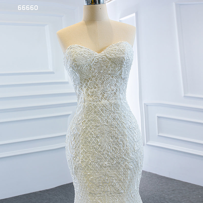 Mermaid Lace Cathetal Train With Detable Train Bridal Wedding Dress - Image 6