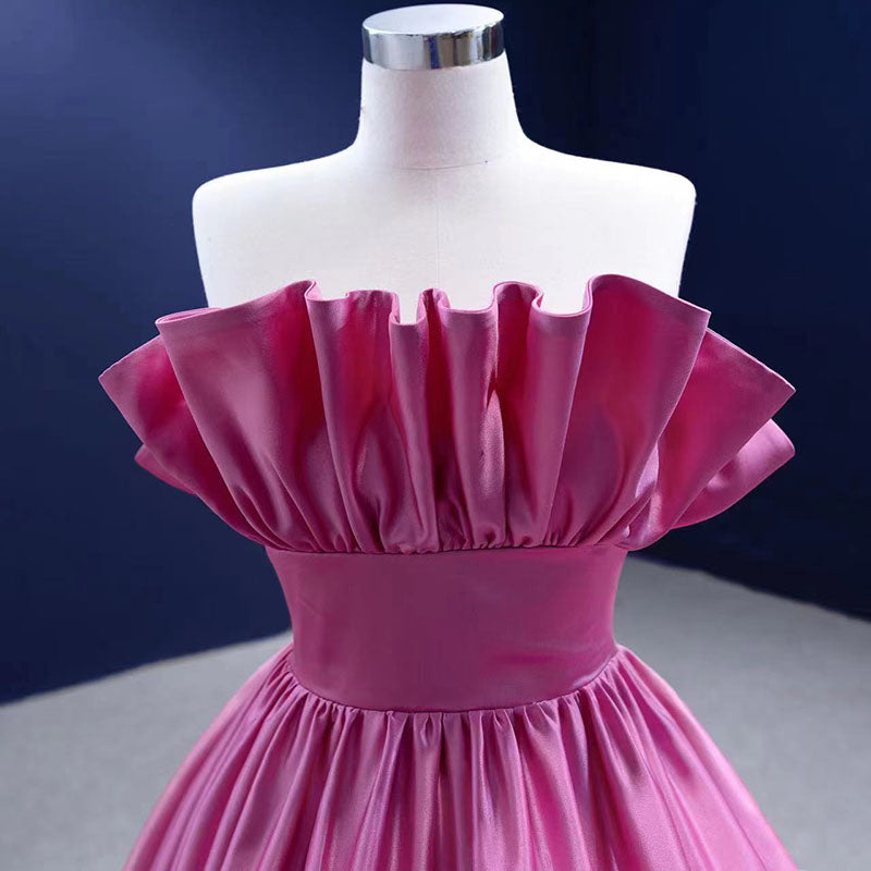 Latest Design Fan Satin Sleeveless Vintage Ladies Party Evening Dress - Image 5