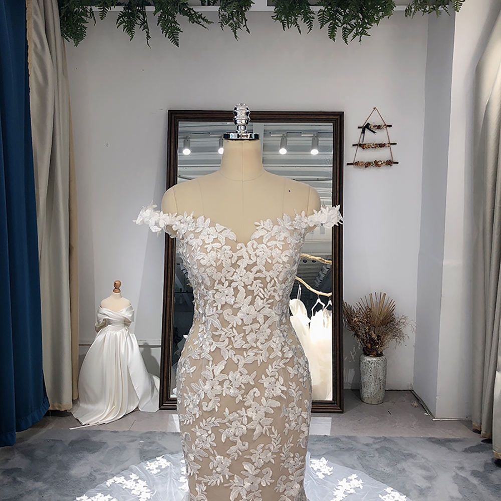 Mermaid Off Shoulder Short Sleeve Sweetheart 2023 Bridal Dress - Image 3