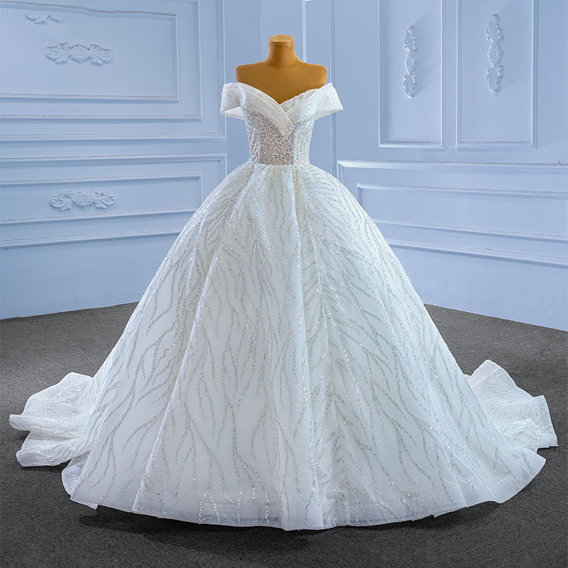 White Short Sleeve Lace Wedding Dress V Neck Backless Bridal Gown