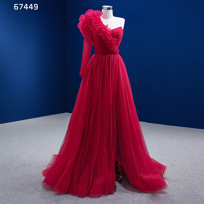 The Latest Dress Design Lace Elegant Dress Shoulder 3D Flower Lace Evening Dress 2022 - Image 4