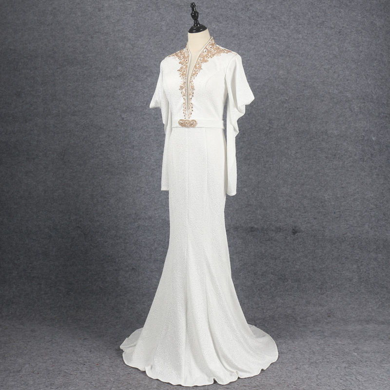 Formal Women Elegant Prom Gown Satin With Embroider For Evening Dresses - Image 4