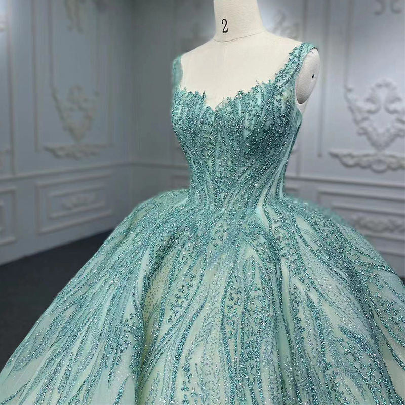 High Waist Banquet Host full of sequins shiny Evening Party Dresses