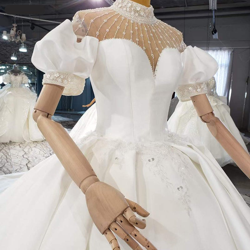 Puff Sleeve Long Dress For Weddings Women Wedding Dress - Image 7