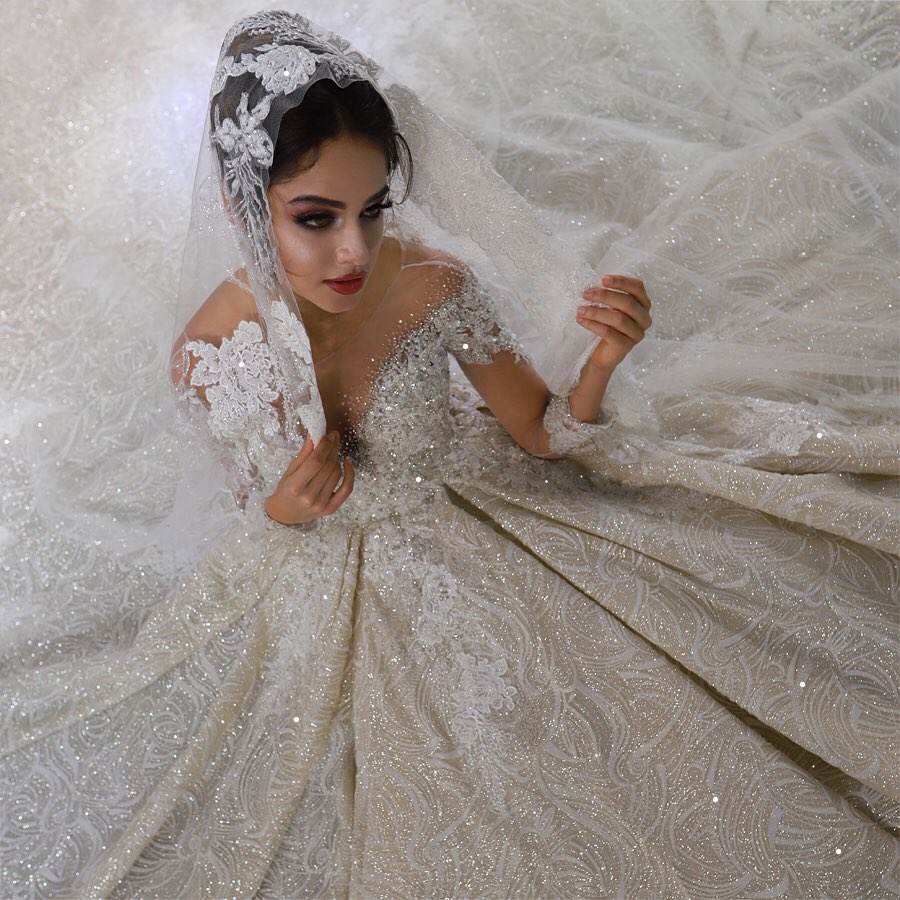 New Bridal Ball Gown Lace Sequin Wedding Dresses - Image 3