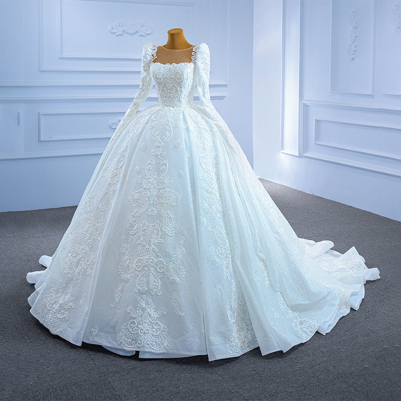 Luxury Long Sleeve Wedding Dresses For Women Ball Gowns