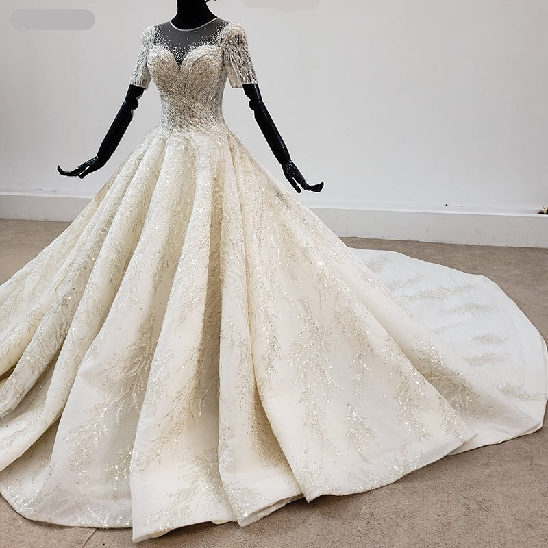 Wedding Dress Turkey Luxury Beading Crystal Wedding Dress - Image 4