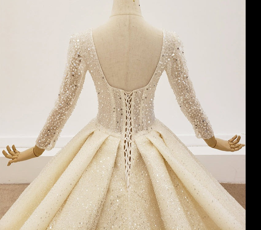 Luxury Wedding Dress Women Beaded Ball Gowns - Image 7