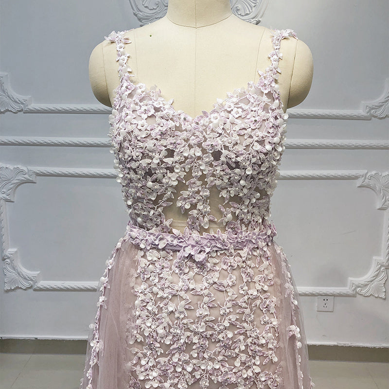 Women'S Summer Dresses Sling Mesh Lace Floral Ladies Prom Dresses - Image 6