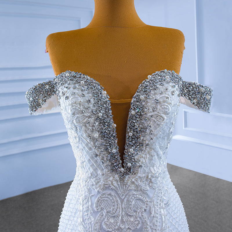 Wedding Mermaid Sexy Bride Wedding Dresses 2022 Luxury Embroidery Cake Skirt Pearl High -Quality Dress - Image 7