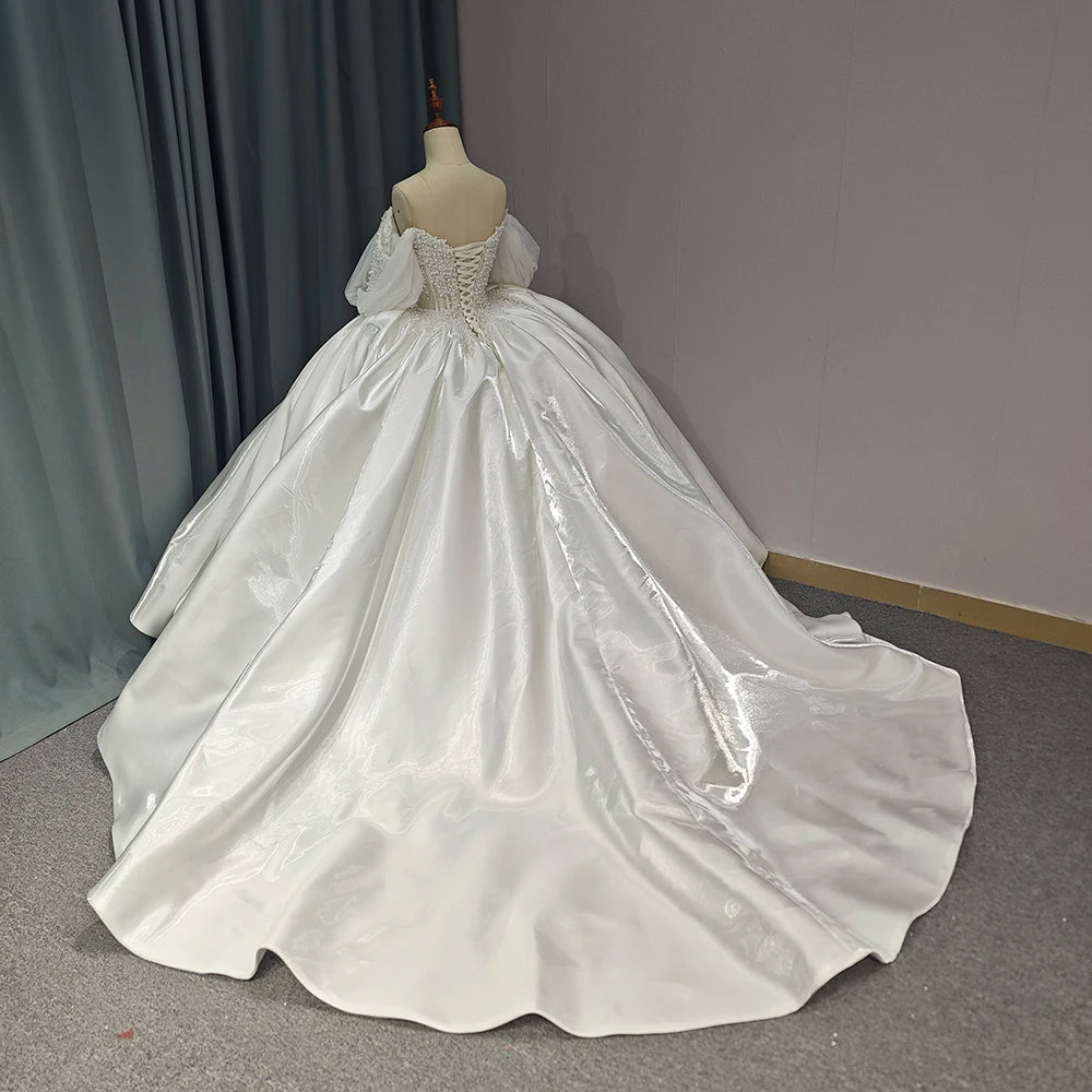 Off Shoulder Sweet Gowns wedding Dress Sequin Wear Pageant Pearl Ball Gown Princess Dresses - Image 6
