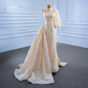 Women Elegant Formal Beaded Evening Dress