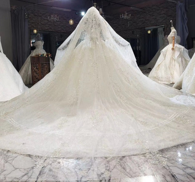 Long Sleeve Lace Beading Sequin Wedding Dresses - Image 5