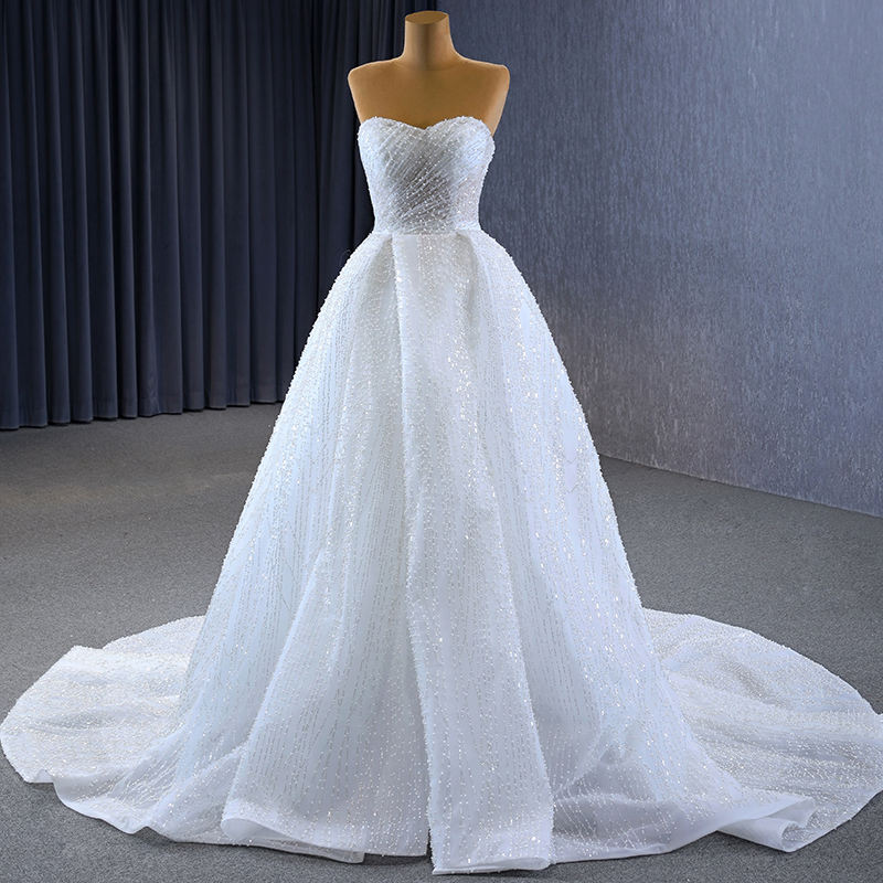 Bling Ivory Simple Sleeveless Sweetheart wedding Dresses