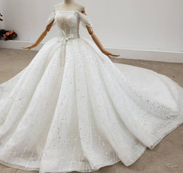 Heavy Beaded Hand Made Luxury Wedding Dress Ball Gown