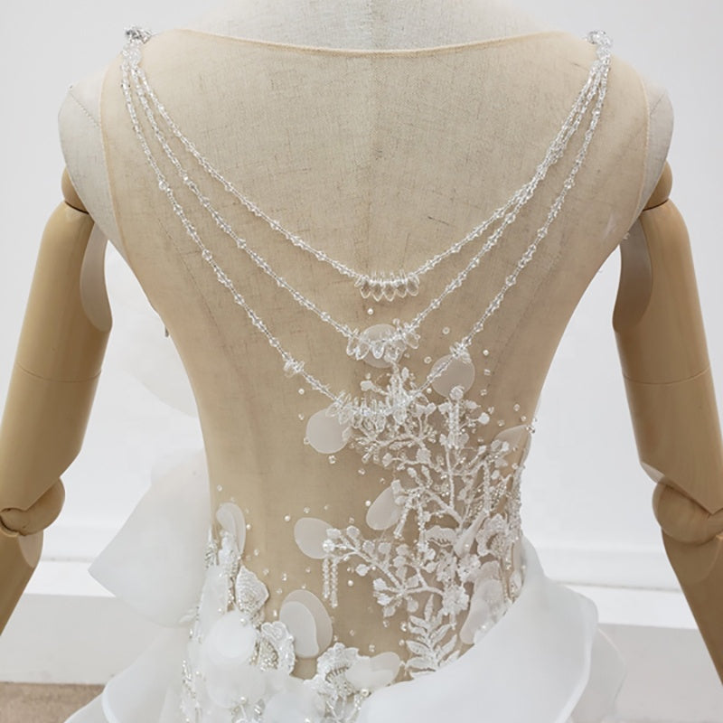 Beading Mermaid Wedding Dress With Pattern And Ruffles - Image 7