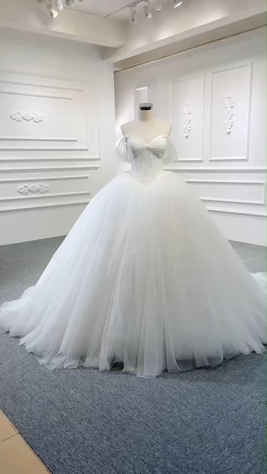 real elegant sweetheart off shoulder ivory luxury wedding dress bridal gown - Image 2