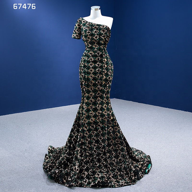Latest Design Sequin Sheath Elegant Black Evening Dress Prom Party Evening Dress - Image 2
