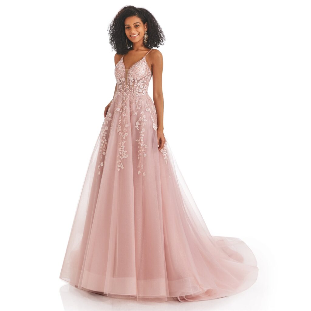 Prom Dress 2022 Evening Dress Sexy Sling Mesh Embroidered Pink Dress