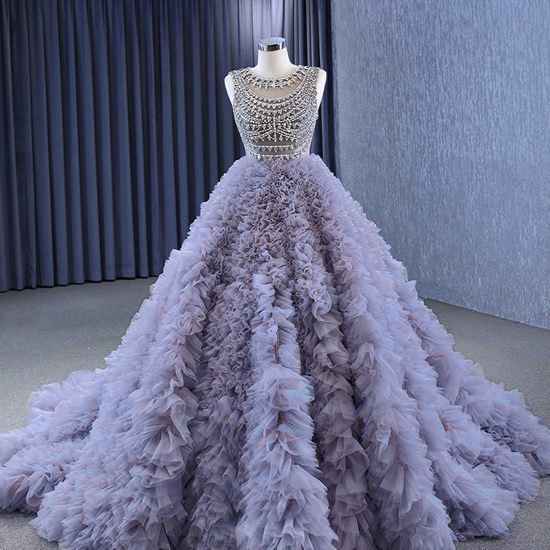 Fashion Ruffle Sleeveless Evening Ball Gown Party Dresses