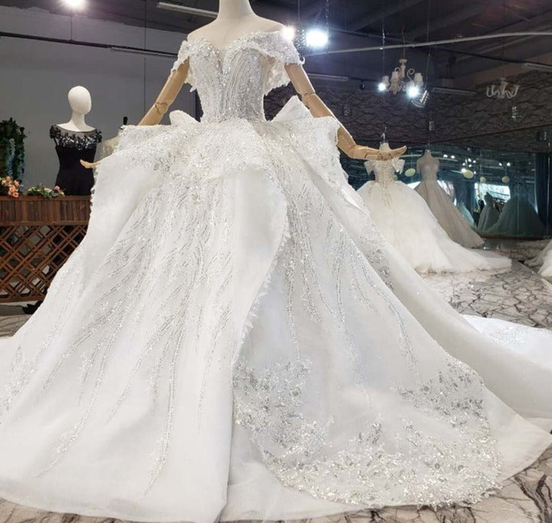 Luxury Heavy Beading Ball Gown Beautiful Wedding Gowns