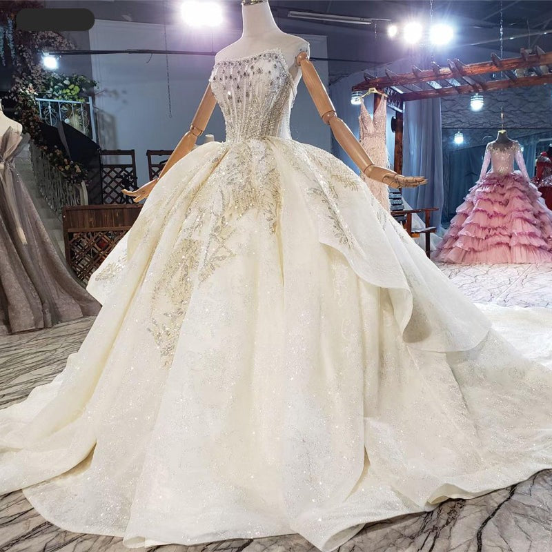 Sweetheart Elegant Luxury Lace Sequin Wedding Dress