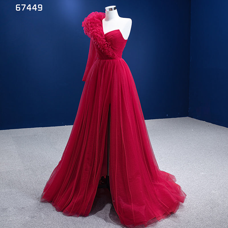 The Latest Dress Design Lace Elegant Dress Shoulder 3D Flower Lace Evening Dress 2022