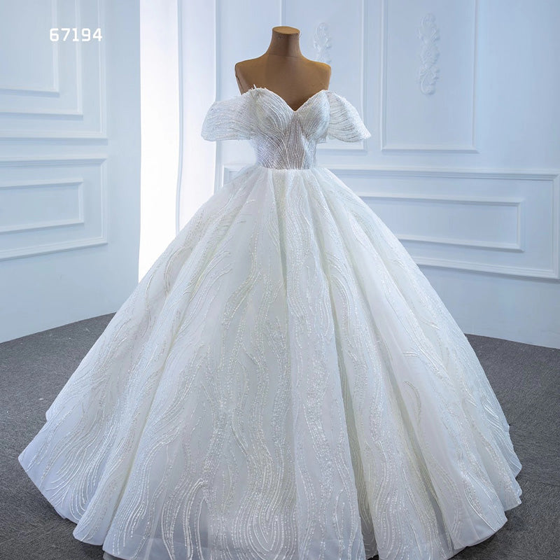 Sweetheart Lace Applique Luxury Wedding Dress Bridal Gown