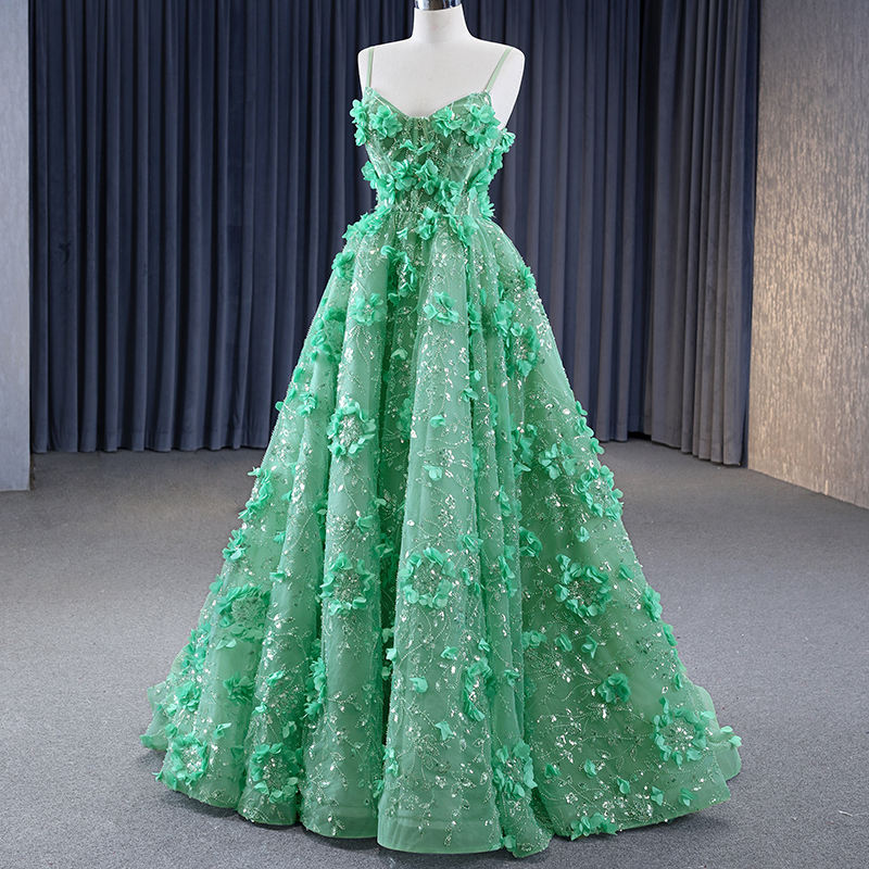 Unique Design Green Suspenders Hot Sale High Quality Evening Prom Party Dress Fashion - Image 4