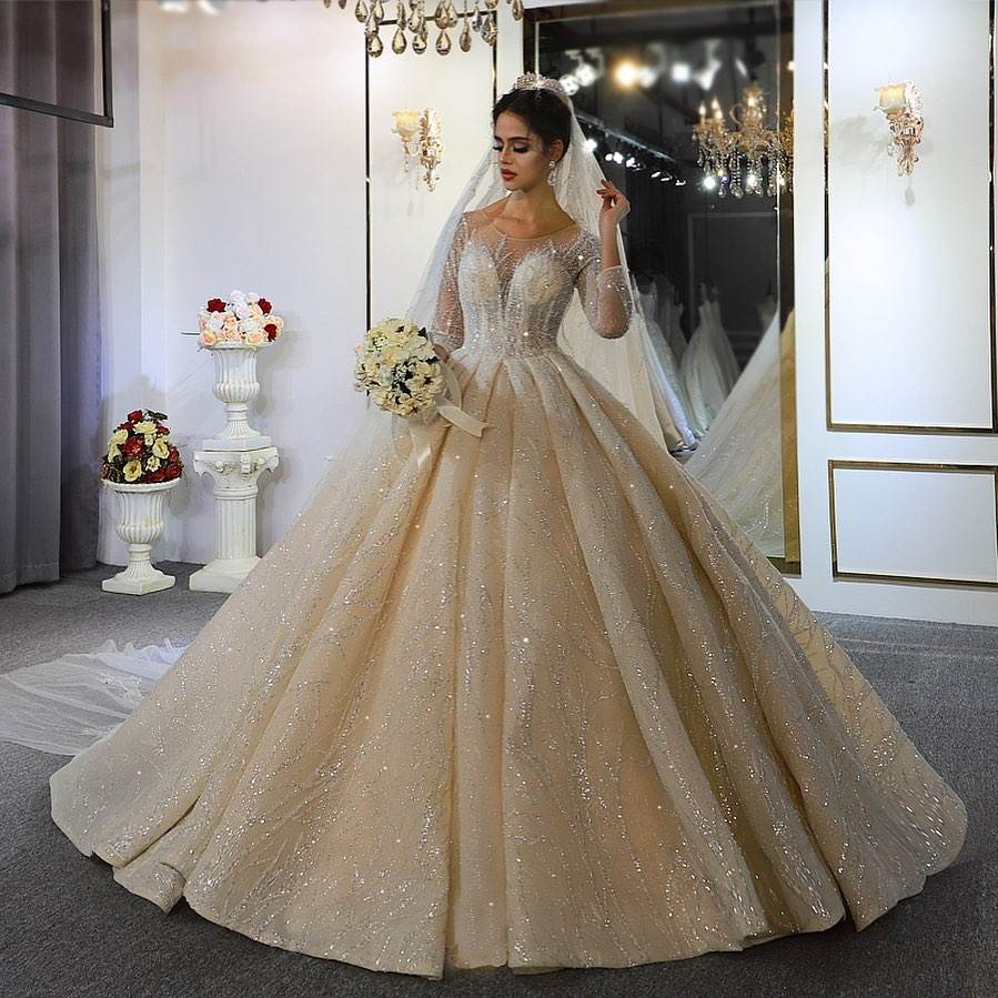 Sweetheart Wedding Gown Gorgeous Crystal Beaded Long White Dress